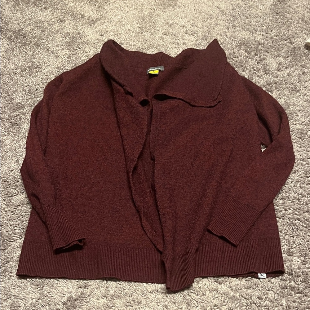 Eddie Bauer Burgundy Cardigan Sweater